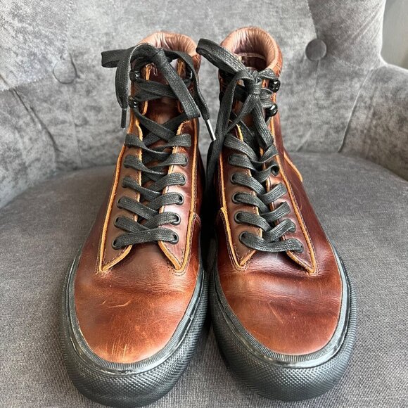 Frye Men’s Ryan Lug Trek Brown Leather High Top Boots – Size 7.5 main image 8